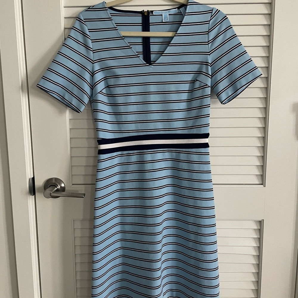 Draper James | Light Blue Stripe Ponte Dress – XS